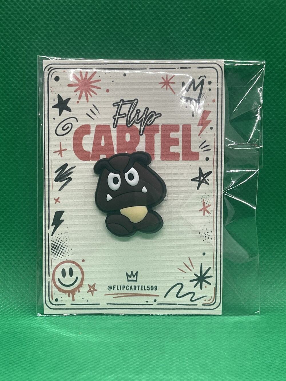 Super Mario Black Goomba PVC Rubber Hat Pin Backpack Collectible